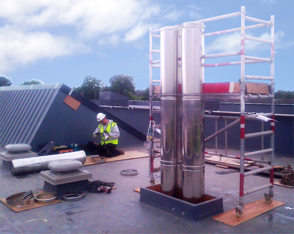commercial chimney solutions roof working flue fit